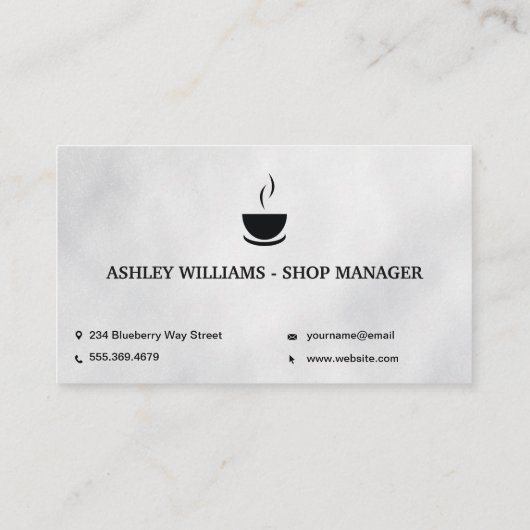 Kaffeebecher | Cafe Illustrations Visitenkarte (Rückseite)