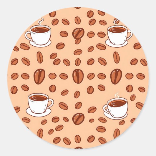 Kaffeebecher Cozy Muster Runder Aufkleber (Vorderseite)