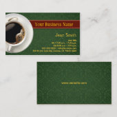 Kaffeebecher Damaske Grüne Visitenkarte (Vorne/Hinten)