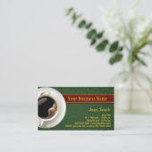 Kaffeebecher Damaske Grüne Visitenkarte (Stehend Vorderseite)