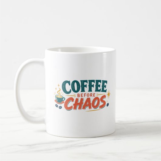 Kaffeebecher 'Kaffee vor dem Chaos' Kaffeetasse (Links)