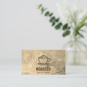 Kaffeebecher | Kaffeebohnen Visitenkarte (Stehend Vorderseite)