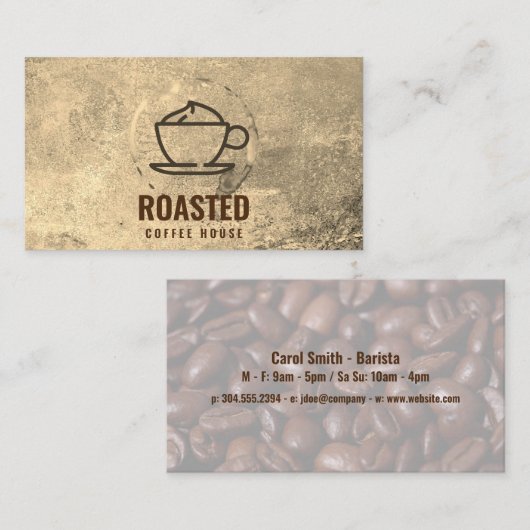 Kaffeebecher | Kaffeebohnen Visitenkarte (Vorne/Hinten)