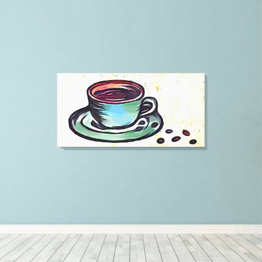 Kaffeebecher Leinwanddruck (Insitu (Holzboden))