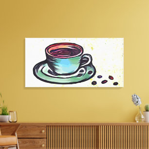 Kaffeebecher Leinwanddruck