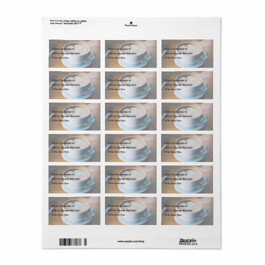 Kaffeebecher mit Herz Adressaufkleber (Vorne)