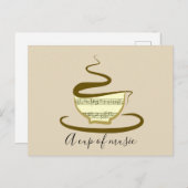 Kaffeebecher mit Minimalistischer Skizze von Hand  Postkarte (Vorne/Hinten)