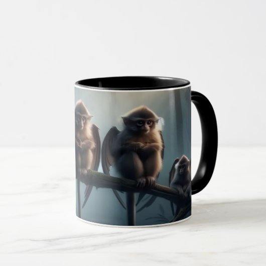 Kaffeebecher mit Perched-Affen Tasse (VorderseiteRechts)