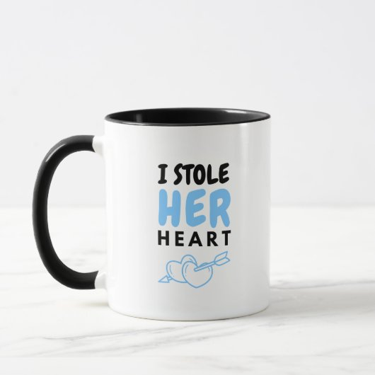 Kaffeebecher Niedlich Blue Letter Design Tasse (Links)