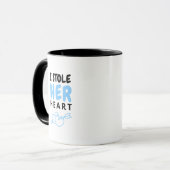 Kaffeebecher Niedlich Blue Letter Design Tasse (Vorderseite Links)