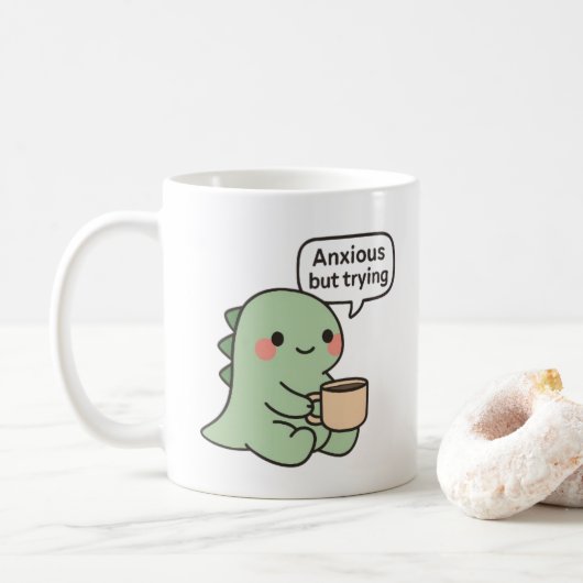 Kaffeebecher oder Teetasse (Tasse) (Mit Donut)