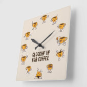 Kaffeebecher Quadratische Wanduhr (Winkel)