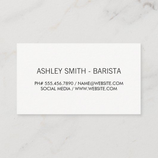 Kaffeebecher Visitenkarte (Rückseite)