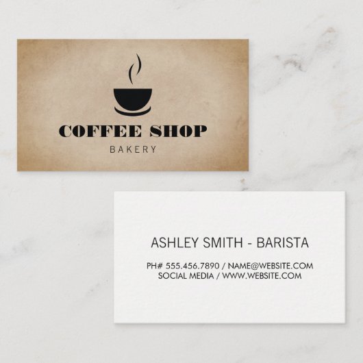 Kaffeebecher Visitenkarte (Vorne/Hinten)