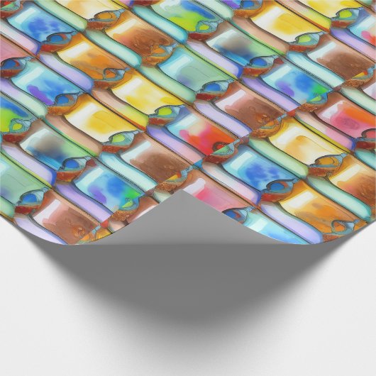 Kaffeebecher Wand Wasserfarbmuster Geschenkpapier (Ecke)