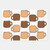 Kaffeebechermuster Geschenkpapier Set (Vorderseite 2)