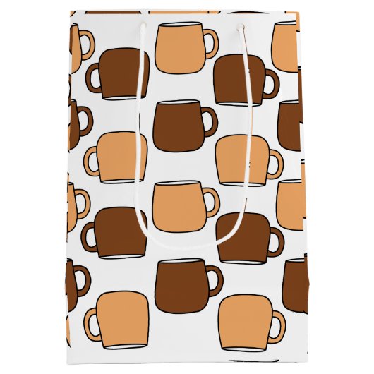 Kaffeebechermuster Mittlere Geschenktüte (Rückseite)
