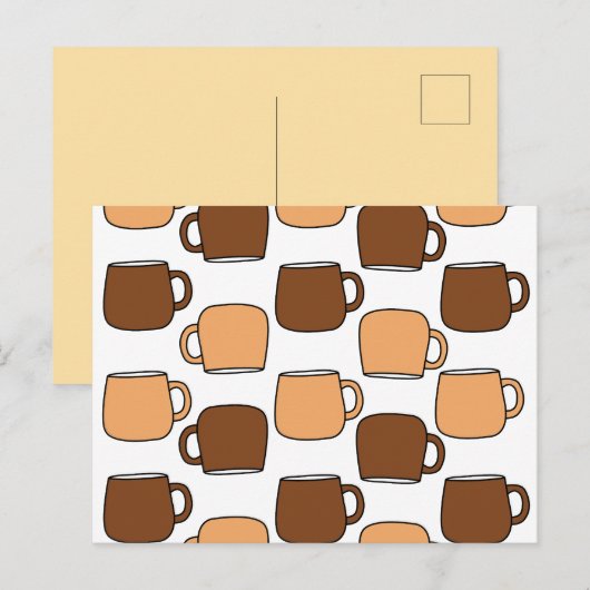 Kaffeebechermuster Postkarte (Vorne/Hinten)