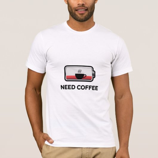 Kaffeebedarf - Batterie leer T-Shirt (Vorderseite)