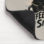 Kaffeebegeisterte schwarze Katzen-Mauspad Mousepad (Ecke)