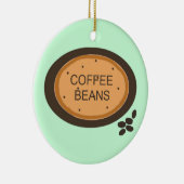 Kaffeebesen Zeichen in Orange und Brown Keramikornament (Rechts)