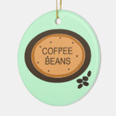 Kaffeebesen Zeichen in Orange und Brown Keramikornament (Links)