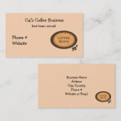 Kaffeebesen Zeichen in Orange und Brown Visitenkarte (Vorne/Hinten)