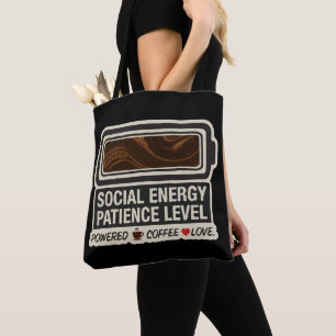 Kaffeebetriebene Sozialbatterie   Lustiger Energie Tasche