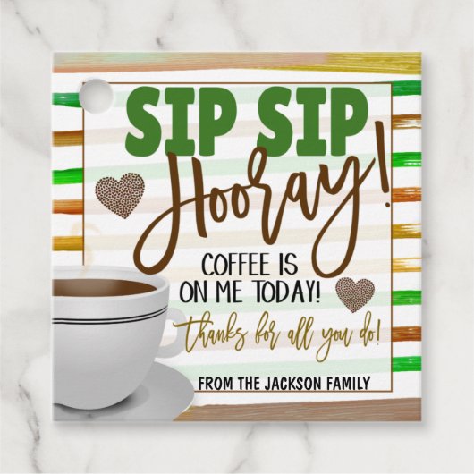 Kaffeebewertung Danke, Geschenk-Tag Geschenkanhänger (Vorderseite)