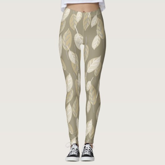 Kaffeeblätter Leggings (Vorderseite)