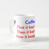 Kaffeebohne, Alarm-waches lebendiges Kaffeetasse (Vorderseite Links)