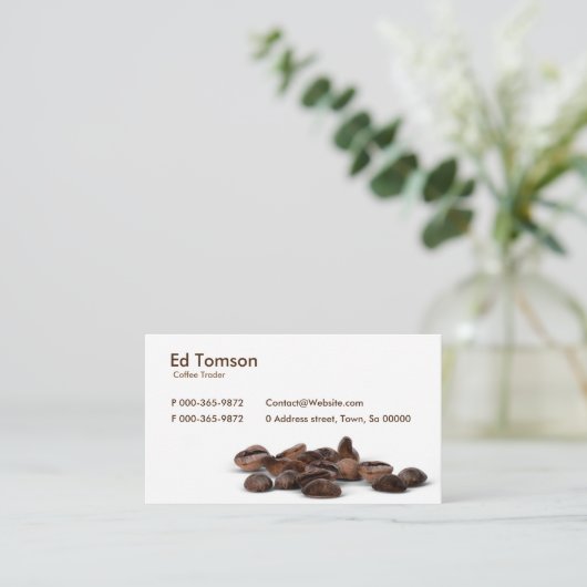 Kaffeebohne-Händler Visitenkarte (Stehend Vorderseite)