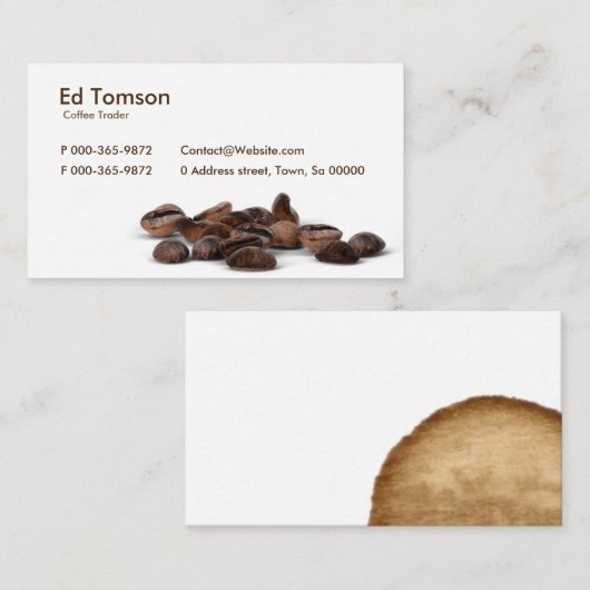 Kaffeebohne-Händler Visitenkarte (Vorne/Hinten)
