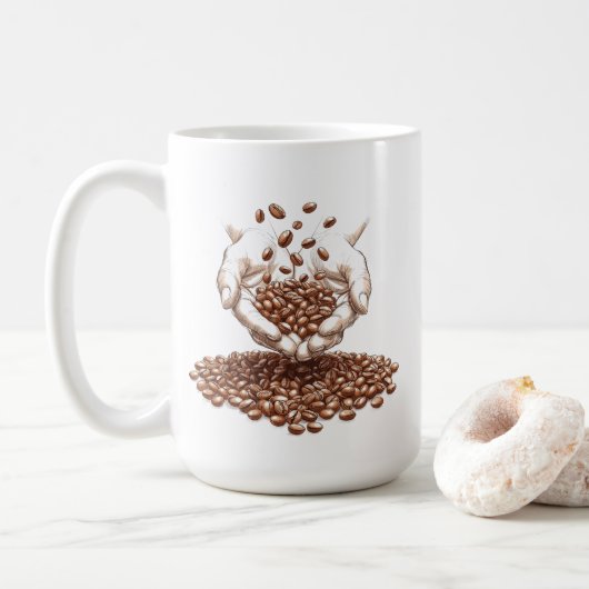 Kaffeebohne Kaffeetasse (Mit Donut)