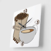 Kaffeebohne-Kaffeetasse-Quadrat-Wanduhr Quadratische Wanduhr (Winkel)