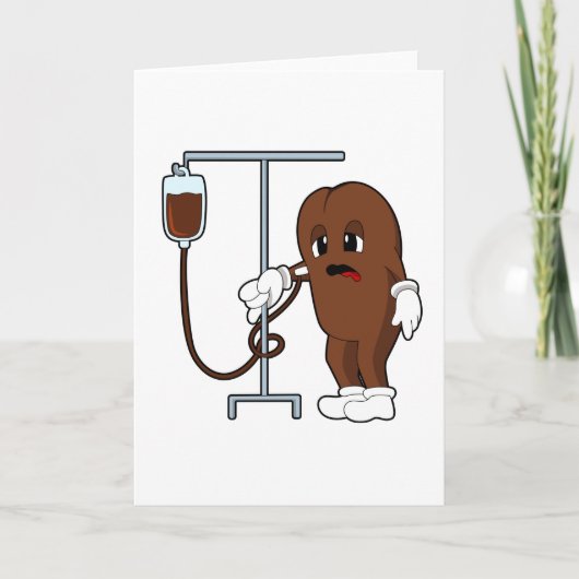 Kaffeebohne mit Kaffeekanne Karte (Vorderseite)