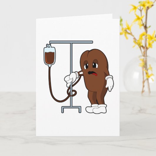 Kaffeebohne mit Kaffeekanne Karte (Gelbe Blume)