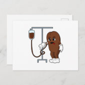 Kaffeebohne mit Kaffeekanne Postkarte (Vorne/Hinten)