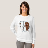 Kaffeebohne mit Kaffeekanne T-Shirt (Vorne ganz)