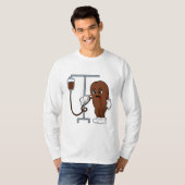 Kaffeebohne mit Kaffeekanne T-Shirt (Vorne ganz)