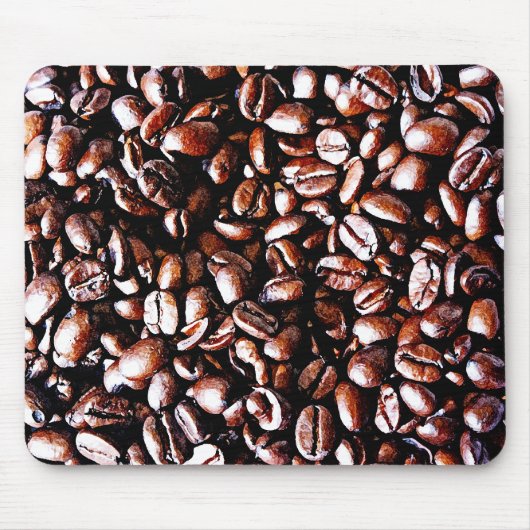 Kaffeebohne-Muster - dunkler Braten Mousepad (Vorne)