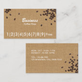 Kaffeebohne-rustikale Leinwand-Kaffee-Loyalität Treuekarte (Vorne/Hinten)