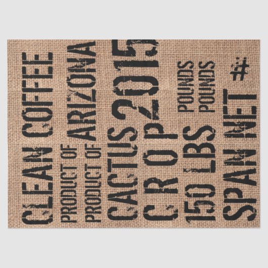 Kaffeebohne-Taschen-Seidenpapier Seidenpapier (Vorderseite)