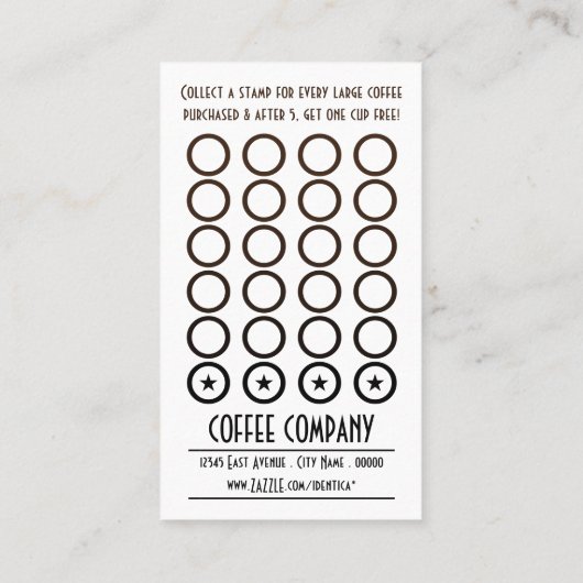 Kaffeebohne-Unschärfekuponkarte Treuekarte (Rückseite)
