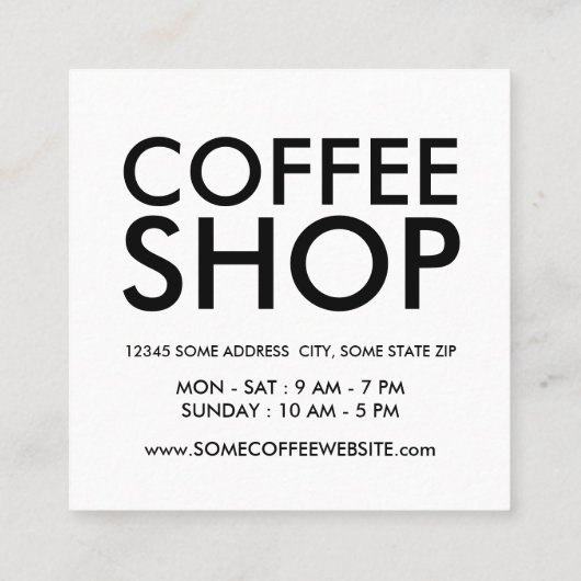 Kaffeebohneloyalität Treuekarte (Rückseite)