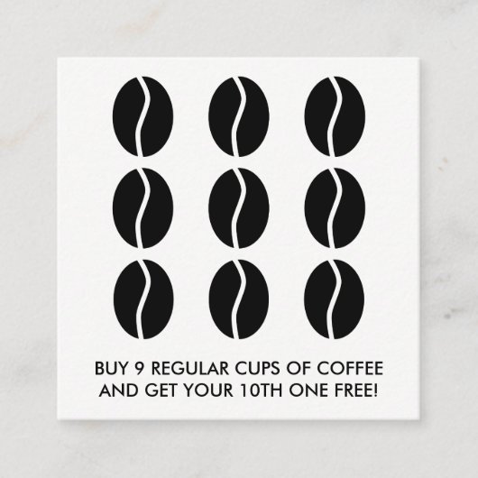 Kaffeebohneloyalität Treuekarte (Vorderseite)