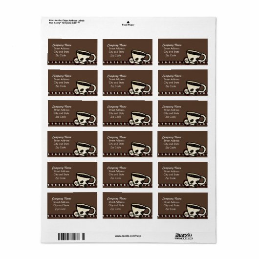 Kaffeebohnen Adressaufkleber (Vorne)