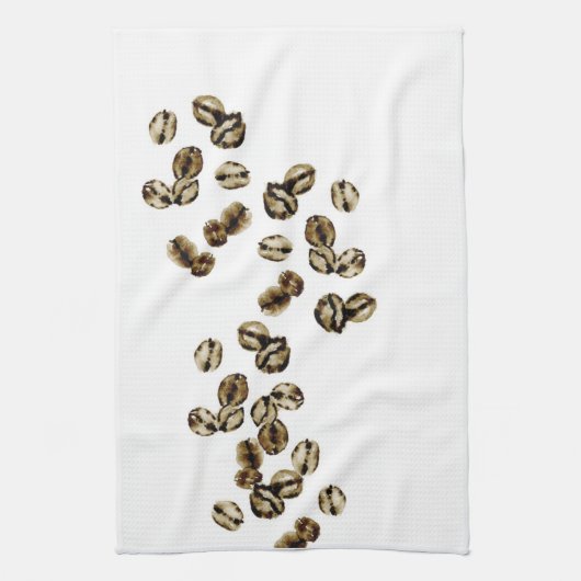 Kaffeebohnen Aquarell Küchentücher (Vertikal)