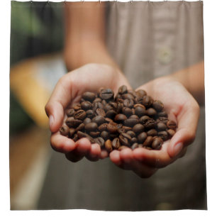 Kaffeebohnen aroma geröstet duschvorhang