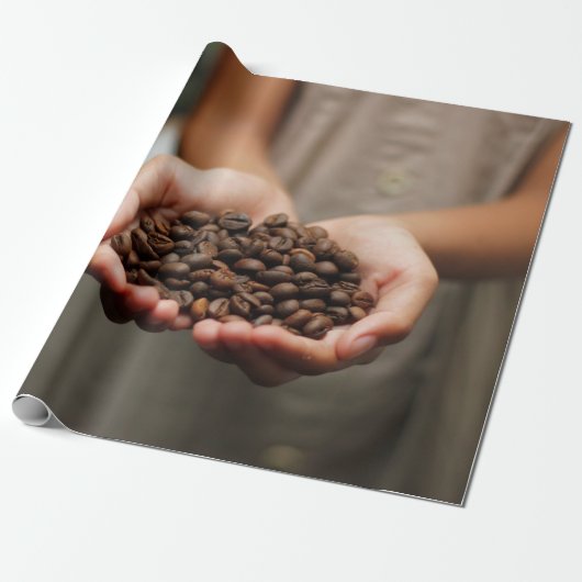 Kaffeebohnen aroma geröstet geschenkpapier (Ungerollt)